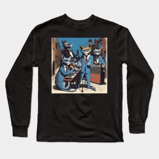 Jeffy and The Alley Cats, a Blues Band from the 1960’s made up of cats, Long Sleeve T-Shirt